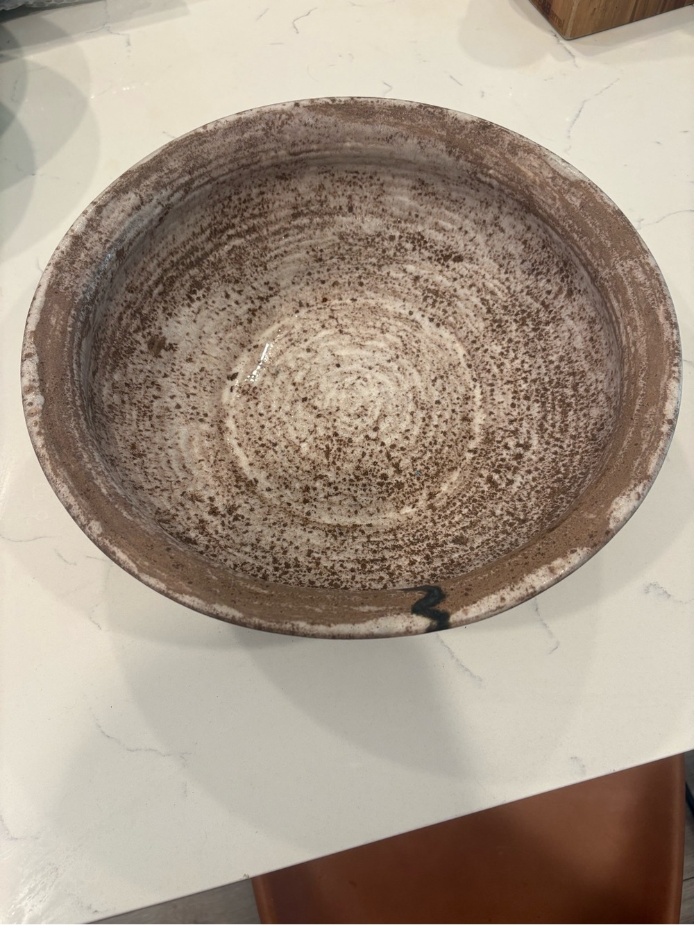 Handcrafted Brown Speckled Ceramic Serving Bowl - McCarty Pottery